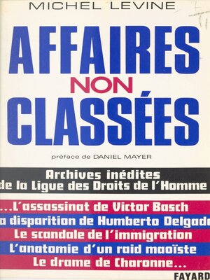 cover image of Affaires non classées